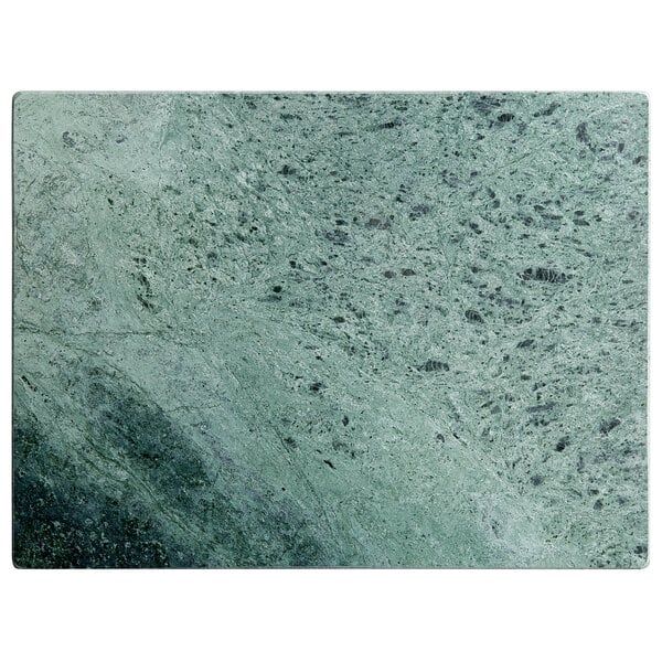 A Fox Run green marble pastry board with marbled green and black surface.