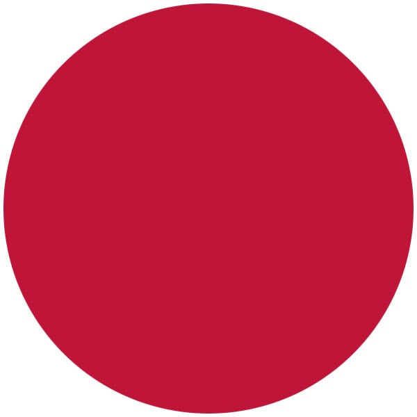 A red circle with white background.