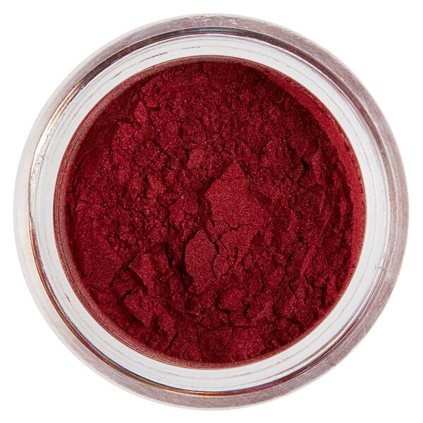 a jar of red powder