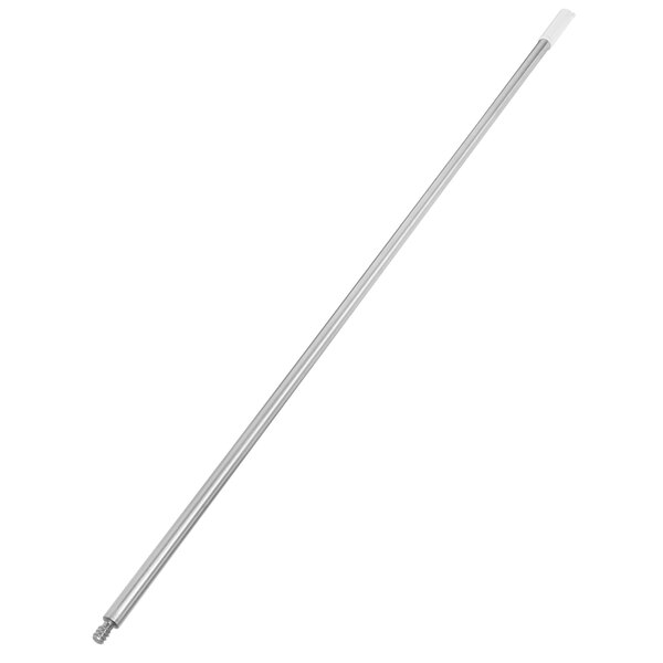 A long silver metal rod with standard thread.