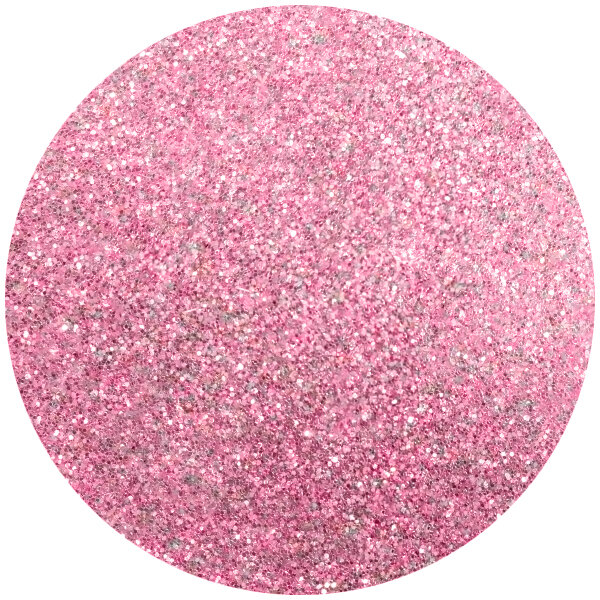 a pink circle with glitter