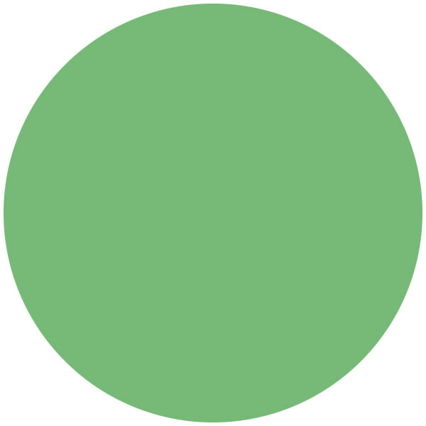 A green circle with white text on a white background.