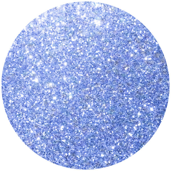 a blue circle with glitter