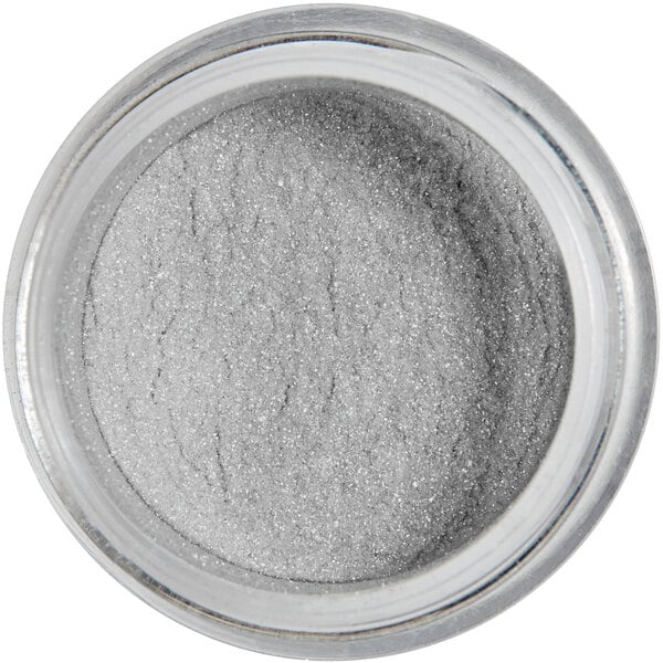 A white jar of Roxy & Rich Nu Silver Sparkle Dust powder.