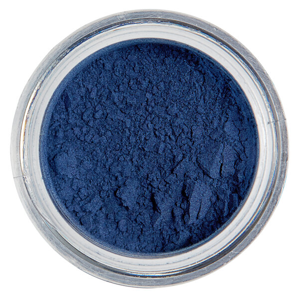 A jar of Roxy & Rich Neon Blue Fondust pigment powder.