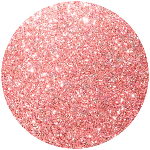 A pink circle with Tomato Red Sparkle Dust.