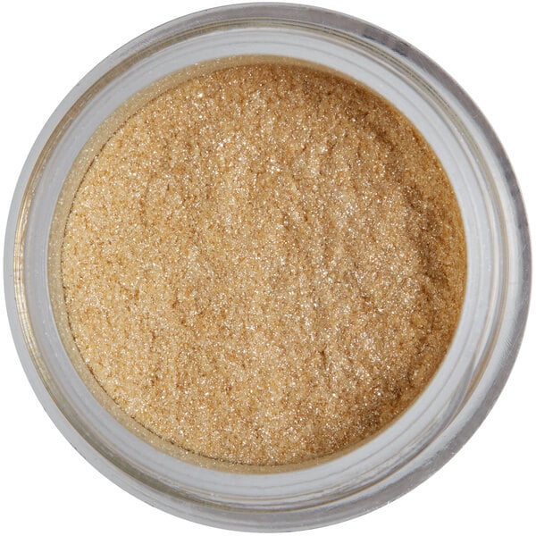 A jar of gold sparkle powder.