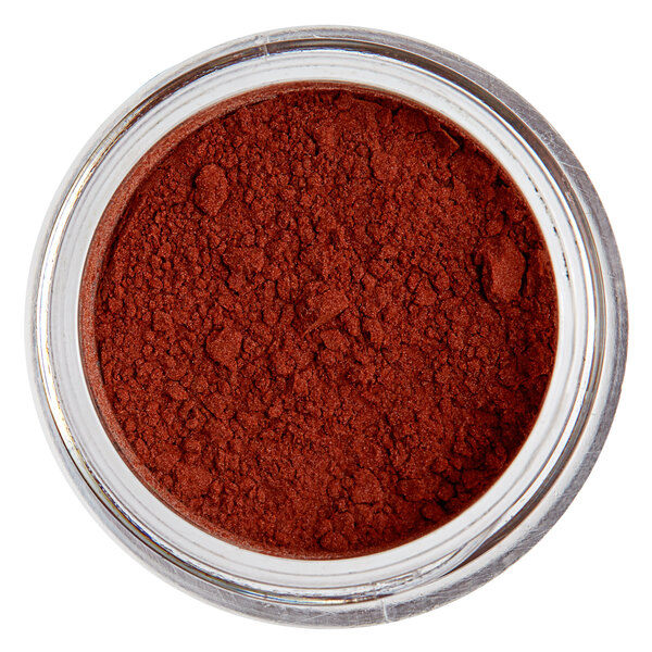 A jar of Roxy & Rich Chocolate Brown Fondust powder.