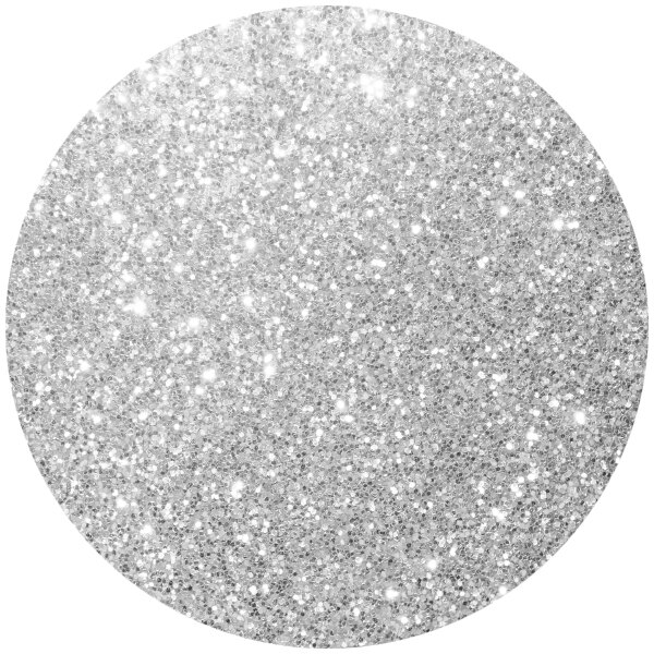 a silver circle with white specks
