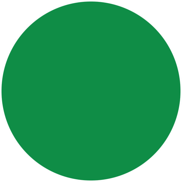 A green circle with a white border.