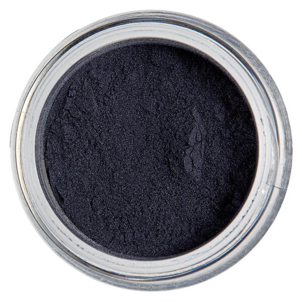 A jar of Roxy & Rich Navy Blue Fondust powder.