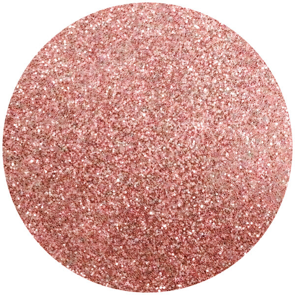 A pink glittery circle of Roxy & Rich Coral Lustre Dust.