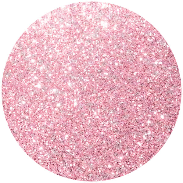 A pink circle with white specks.