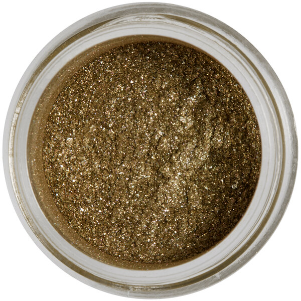 a jar of gold glitter