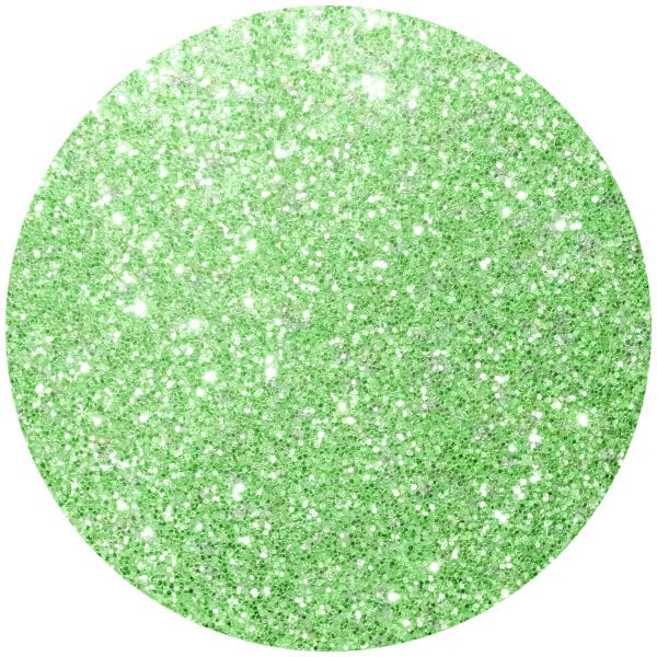 A green glitter circle of Roxy & Rich Holly Green Sparkle Dust.