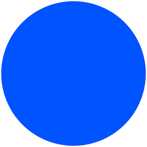 A blue circle with white background.