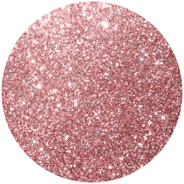 A pink circle with burgundy sparkle dust.