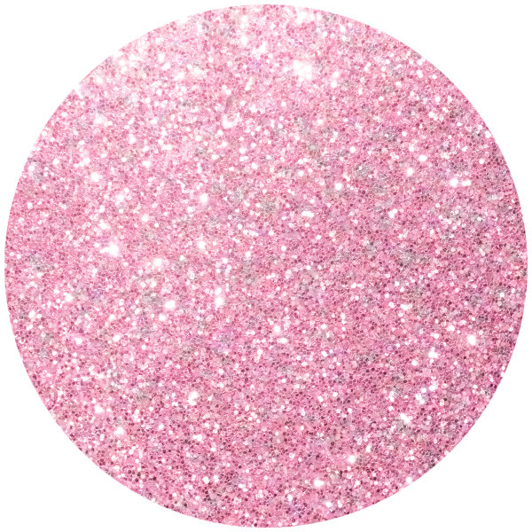 A pink circle with glitter.