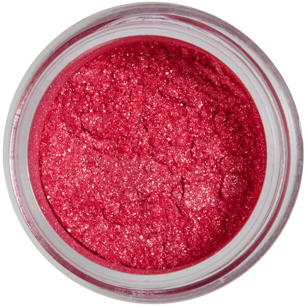 A jar of Roxy & Rich Bubble Gum Pink Sparkle Dust with pink glitter inside.