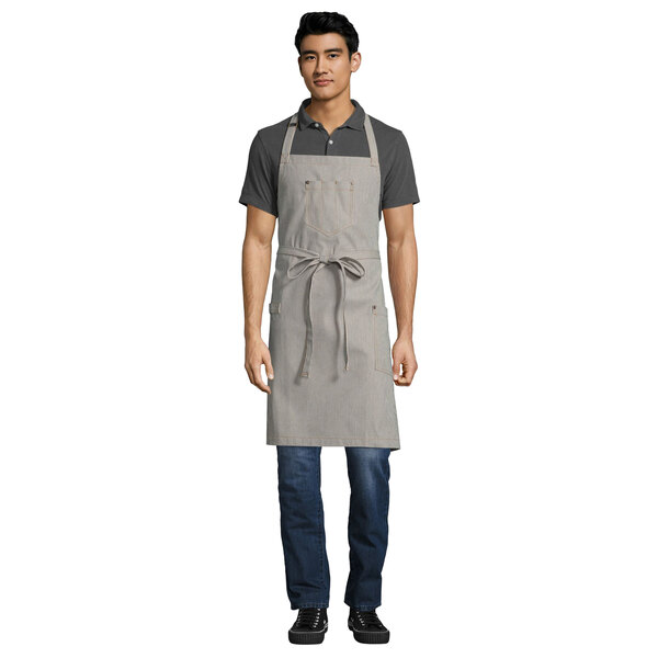 Grill Restaurant Even Garden Craft Green SEIFINI Adjustable Bib Apron with Pockets 2 Side Coral Velvet Towels Stitched Durable Pinstripe Waterproof Cooking Aprons Suitable for Home Kitchen