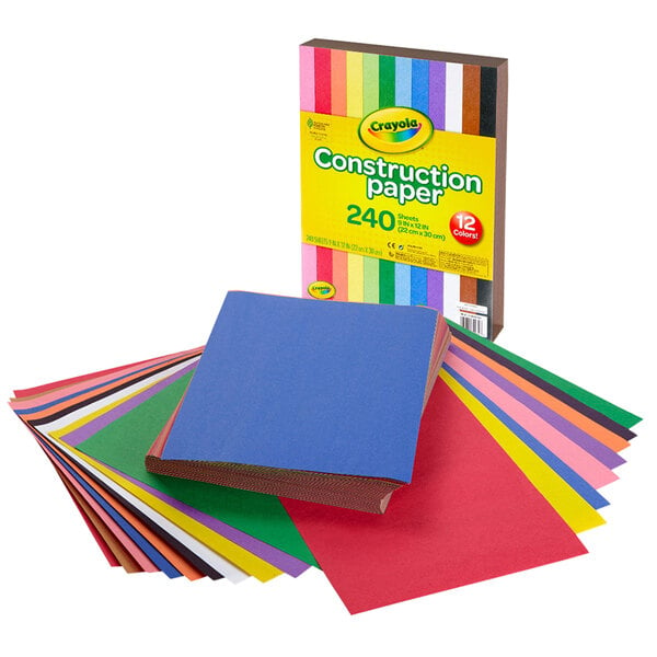 Crayola 993200 9" x 12" 12Assorted Color Construction Paper 240/Pack