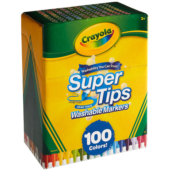 Crayola Super Tips Marker Set, 100 Washable Markers, Assorted