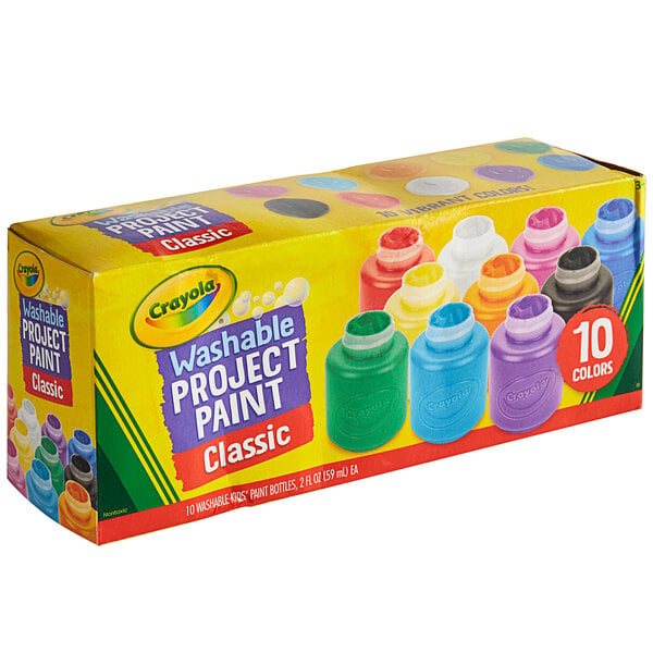 Crayola 541205 10 Assorted Color 2 Oz. Washable Project Paint