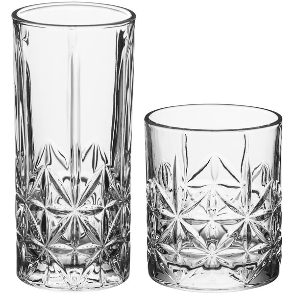 Highball Drinking Glasses Set of 4, Lead-Free Water Glasses. 13oz