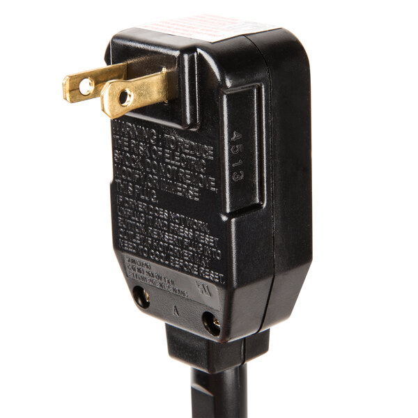 close-up of a black electrical plug