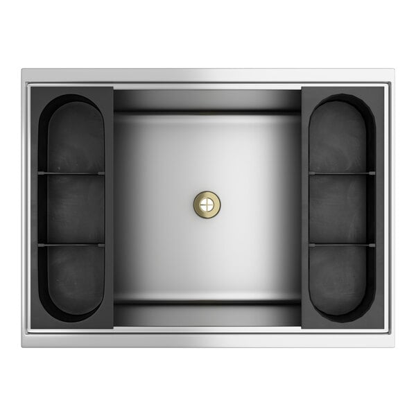 Regency PIB182416 24" x 18" Stainless Steel Portable Ice Bin with Bottle Holders - 100 lb.