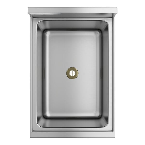 An 18 by 12 inch stainless steel underbar ice bin with bottle holders.