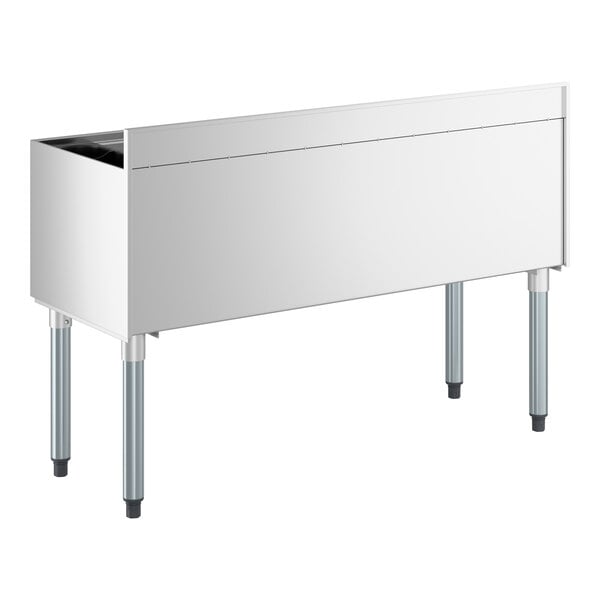 Regency IB184808 18" x 48" Stainless Steel Underbar Ice Bin with Bottle Holders - 161 lb.