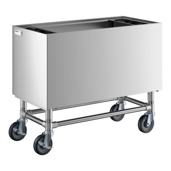 Regency PIB183616 36" x 18" Stainless Steel Portable Ice Bin with Bottle Holders - 155 lb.