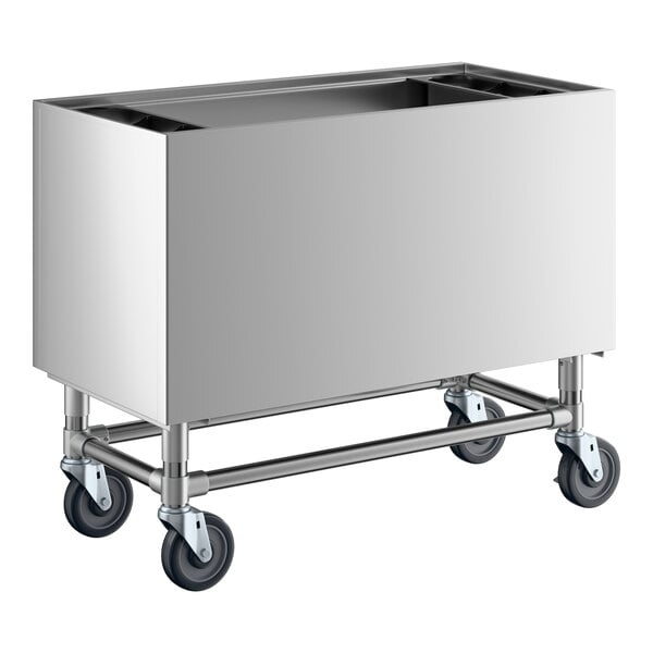 Regency PIB183616 36" x 18" Stainless Steel Portable Ice Bin with Bottle Holders - 155 lb.