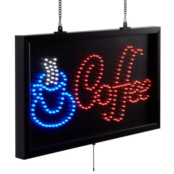Coffee Cup Shop Sign LED Light Display Window Hanging Indoor Flashing Ghost Supplies