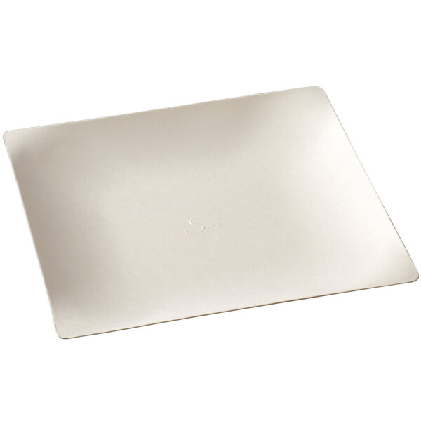 A white Solia square sugarcane plate on a white background.