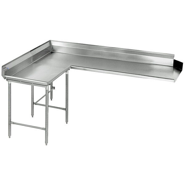 a close-up of a metal corner table