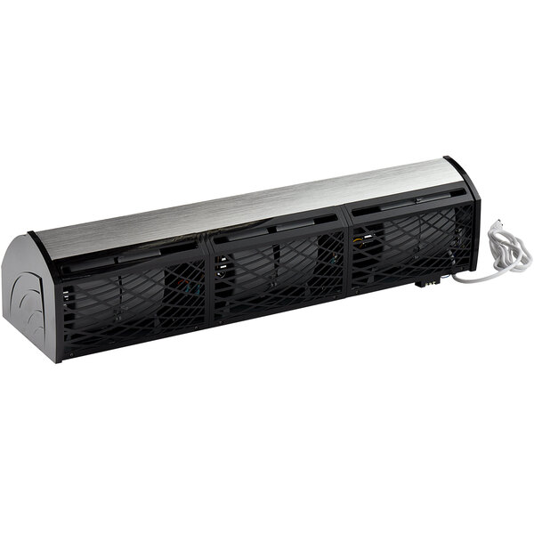 A close-up of a silver Curtron Microshield air barrier.