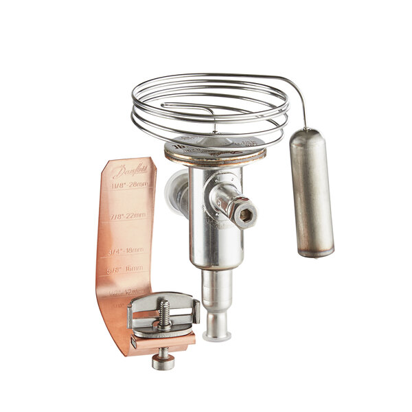 An Avantco Ice Expansion Valve for ice machines with a metal and copper device.