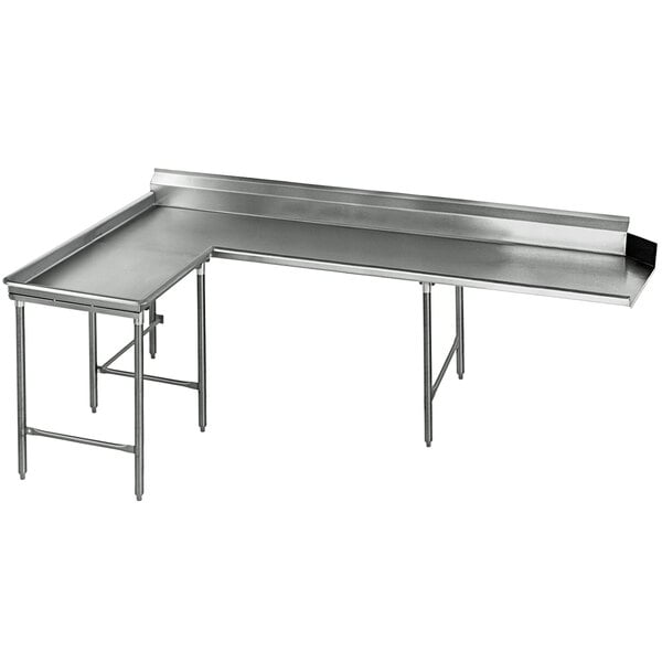 a close-up of a stainless steel table
