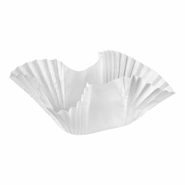 A white paper fluted cup with a folded edge.