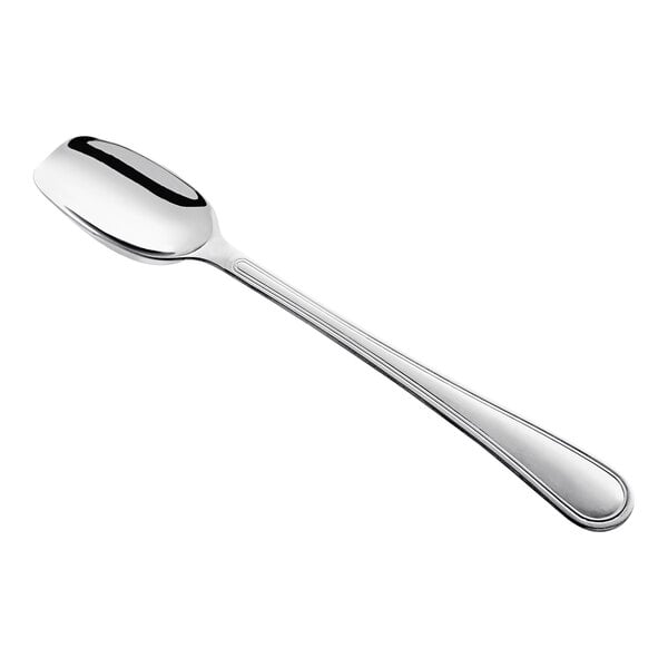 A Carlisle stainless steel serving spoon with a silver handle and spoon.
