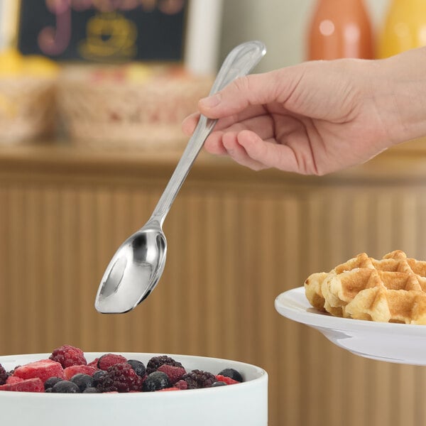 Carlisle 604460 Aria 0.5 oz. 18/8 Stainless Steel Serving Spoon - 9 1/4"