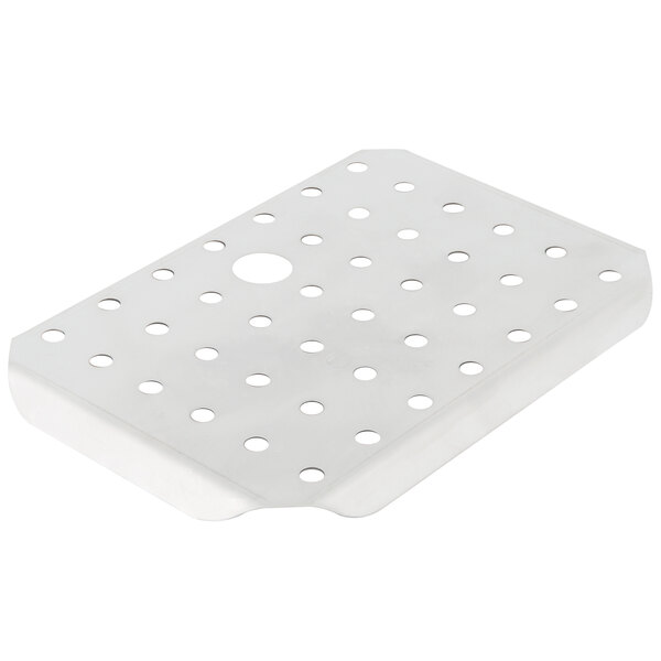 A metal plate with holes.