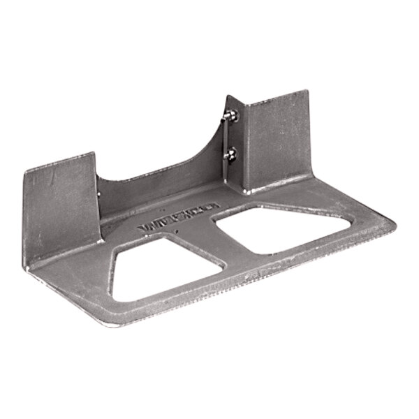 An 18" metal nose plate with a hole in it for a hand truck.