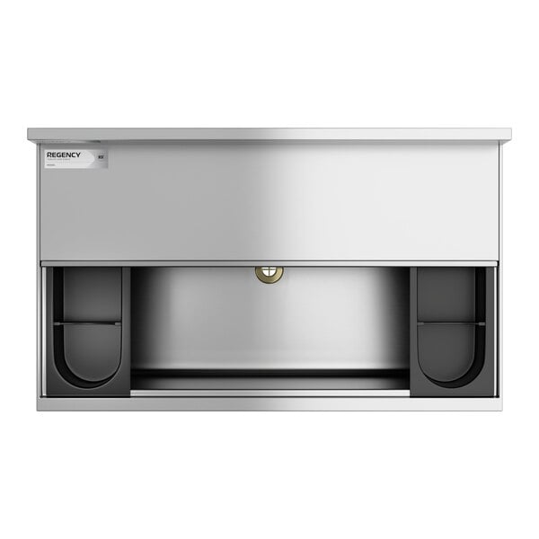 Regency 18" x 30" Stainless Steel Underbar Ice Bin with Bottle Holders and Sliding Lid - 98 lb.