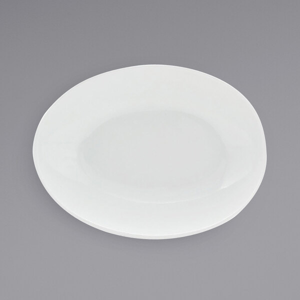 A white oval porcelain bowl.