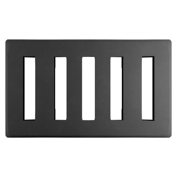 A black rectangular Regency Dunnage Rack with slotted top.