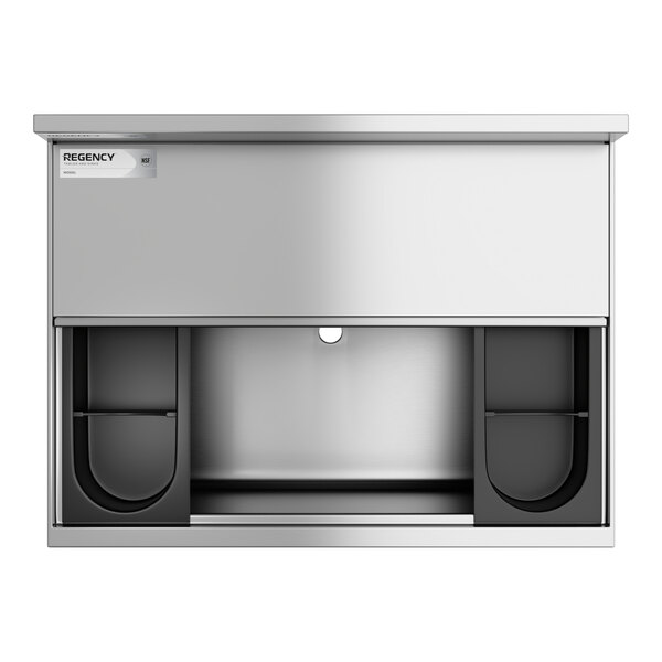 Regency 18" x 24" Underbar Ice Bin with 7 Circuit Post-Mix Cold Plate, Bottle Holders, and Sliding Lid - 51 lb.