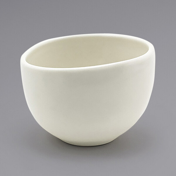 a close up of a white bowl